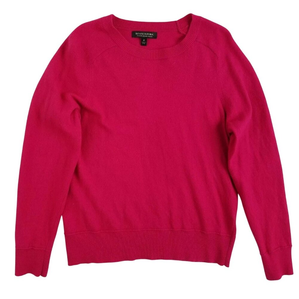 Banana Republic Merino Wool Blend red long sleeve Sweater size S Scoop Neck top